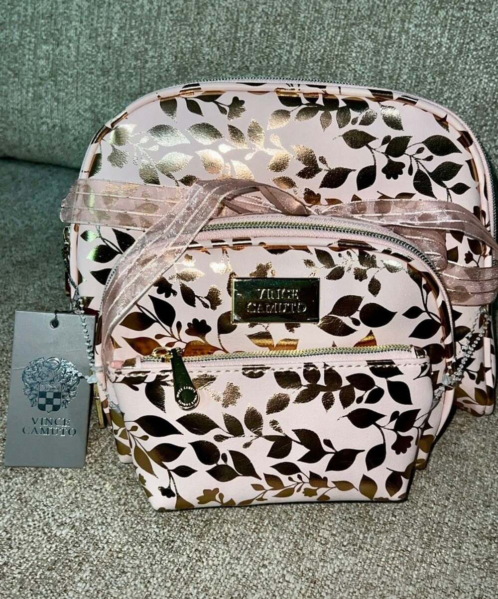 Vince Camuto Floral Print Cosmetic Bag Set